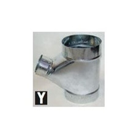 Gray Metal Products 4 x 4 x 3 in. Galvanized Connector Wye Pipe 3603014